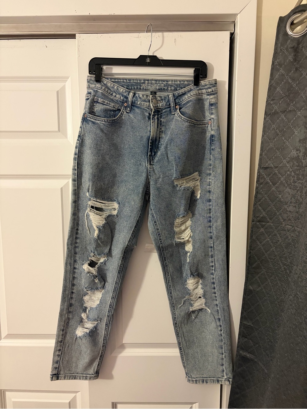 wild fable Light Blue Distressed Mom Jeans